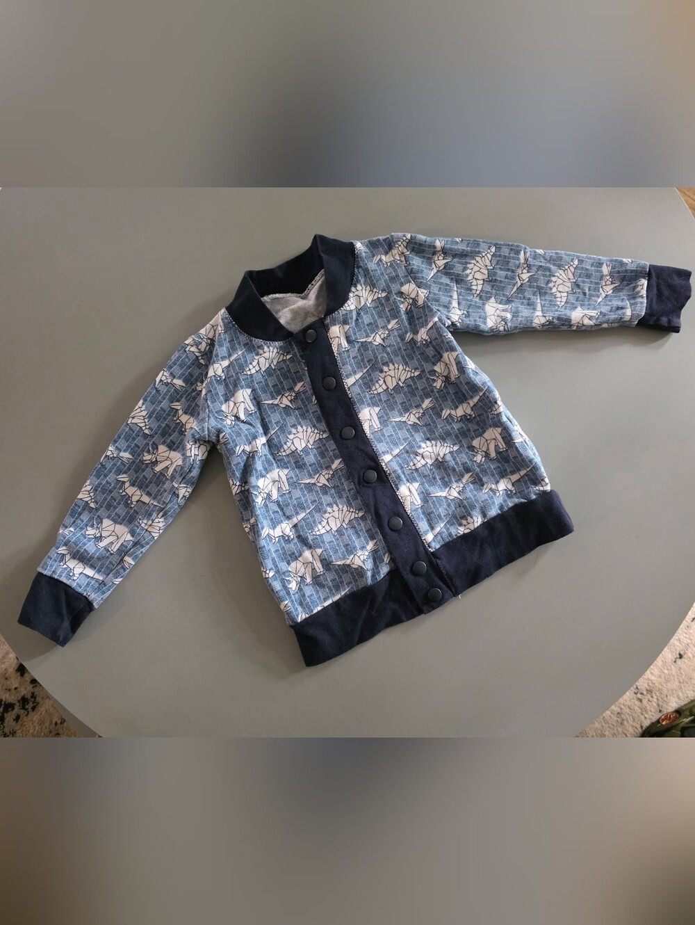 Kids Navy Dino Print Bomber Jacket 1-3